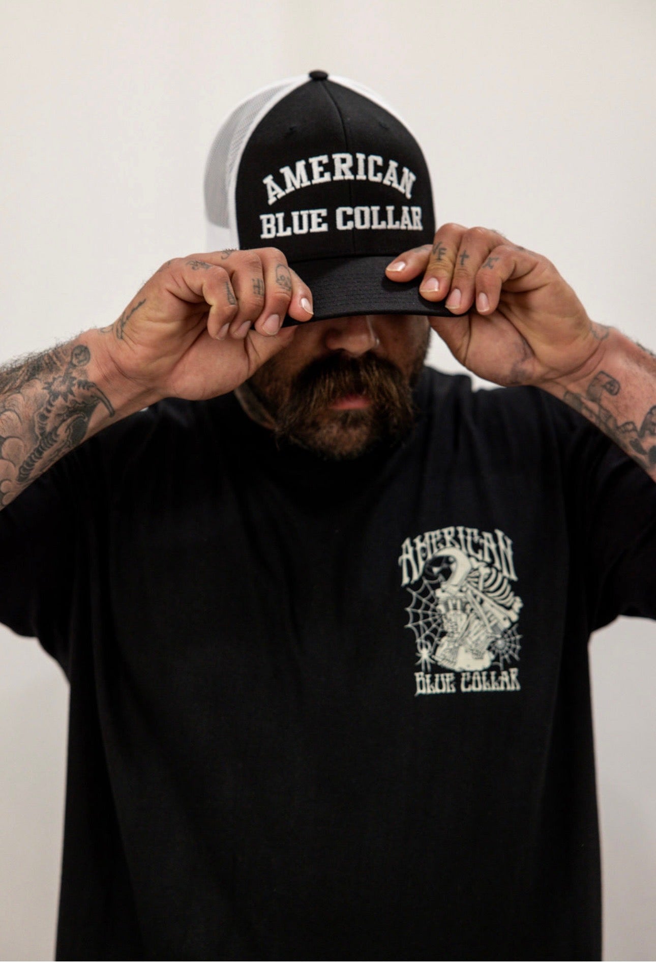 Black (White Mesh) ABC Hat