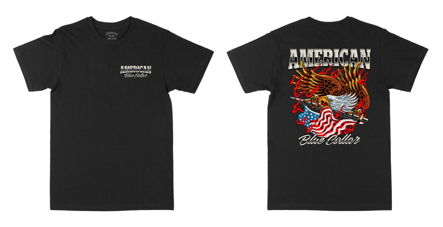 Eagle Flag on Fire Tee