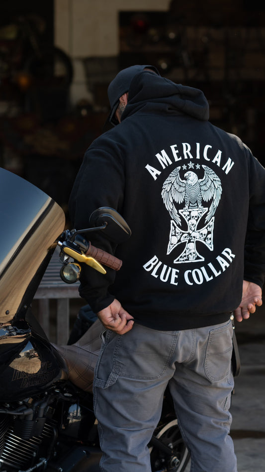 Eagle/Cross/Skull Black Hoodie