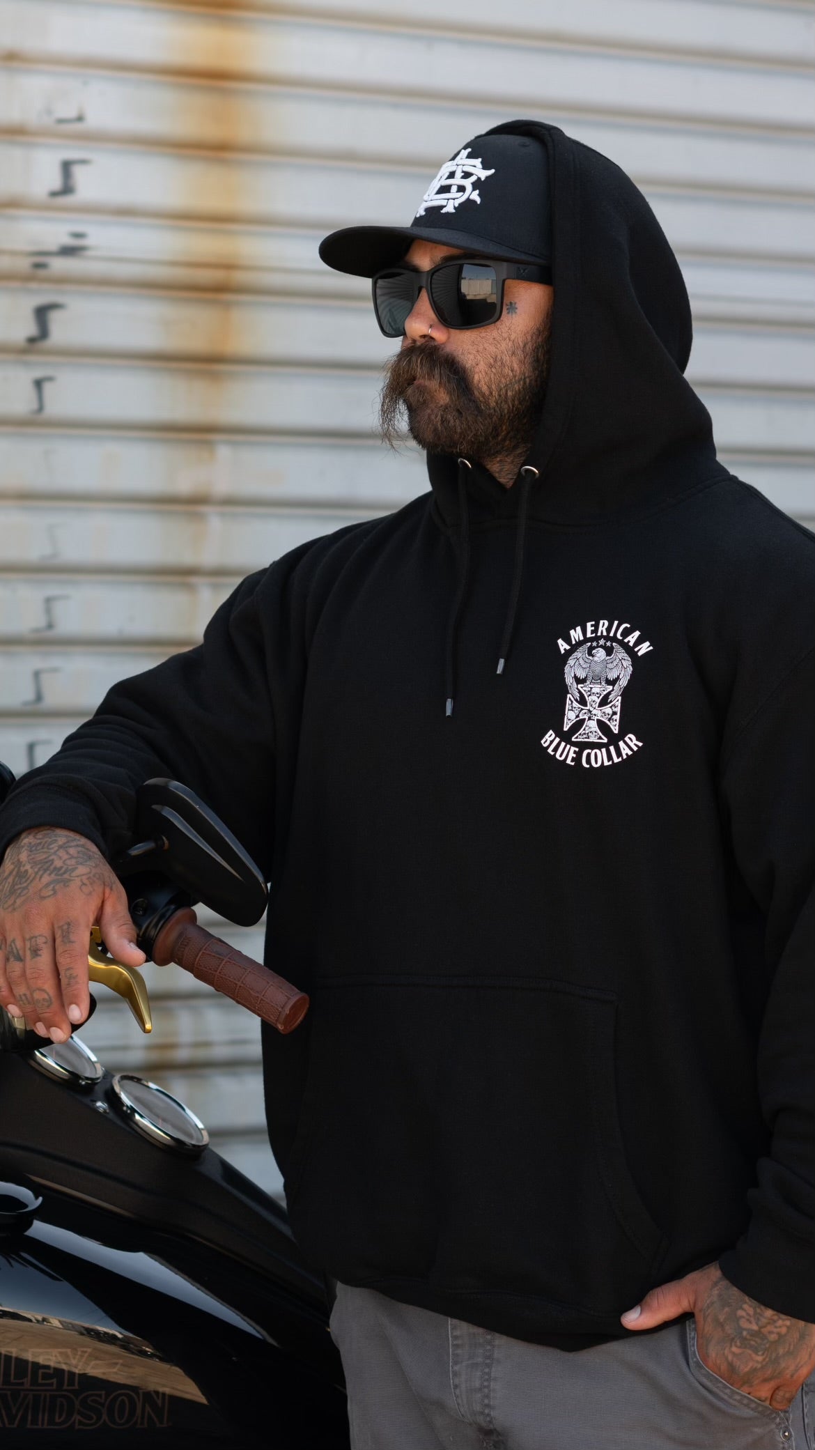 Eagle/Cross/Skull Black Hoodie