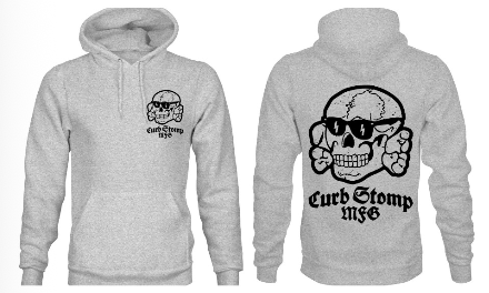 SKULL WITH SHADES HOODIE GRAY